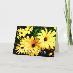 Dank u Gele Bloemen met de Kaart van Raindrops