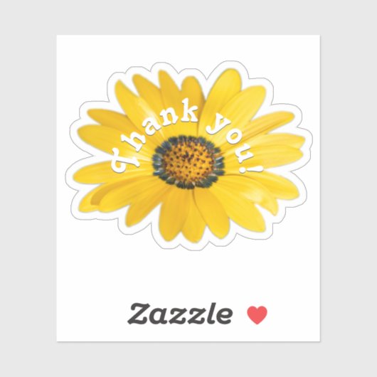 Dank u gele bloesem sticker (Vel)
