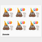 Dank u Gele Feestpoep Emoji Verjaardags Stickers (Vel)