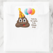 Dank u Gele Feestpoep Emoji Verjaardags Stickers (Tas)