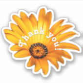 Dank u gele oranje bloesem sticker (Voorkant)
