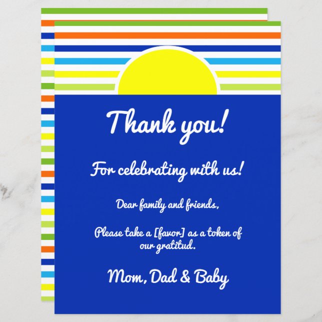 Dank u gelieve te nemen voor de douche van de zome (Voorkant / Achterkant)