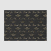 Dank u Gelukkige Verjaardag Zwart Goud Luxe Patroo Tissuepapier (Voorkant)