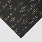 Dank u Gelukkige Verjaardag Zwart Goud Luxe Patroo Tissuepapier (Detail)