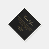 Dank u Gelukkige Verjaardag Zwart Gouden Minimaal  Servet (Hoek)