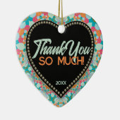 Dank u Geo Design Mix Aqua Roze Oranje Hart Keramisch Ornament (Rechts)