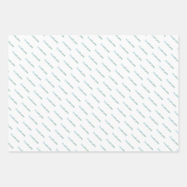 Dank u geometrisch patroon Sage Groene Pastel Inpakpapier Vel