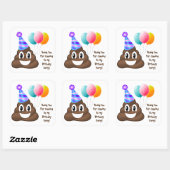 Dank u Gepersonaliseerd poep Emoji Verjaardag Stic Vierkante Sticker (Vel)