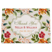 Dank u - Gepersonaliseerde Elegante Stijlvolle Blo Large Cadeautasje (Voorkant)