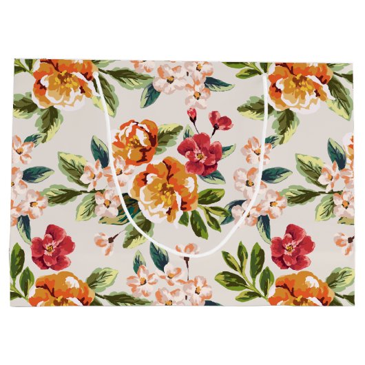 Dank u - Gepersonaliseerde Elegante Stijlvolle Blo Large Cadeautasje (Achterkant)