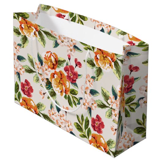 Dank u - Gepersonaliseerde Elegante Stijlvolle Blo Large Cadeautasje (Achterkant Gekanteld)