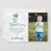 Dank u gepersonaliseerde foto 1e Verjaardag Kaart (Voorkant)