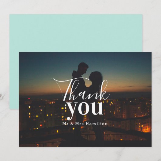 Dank u gepersonaliseerde foto bedankkaart (Voorkant / Achterkant)