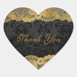 Dank u gepersonaliseerde Golden Black Lace Sticker