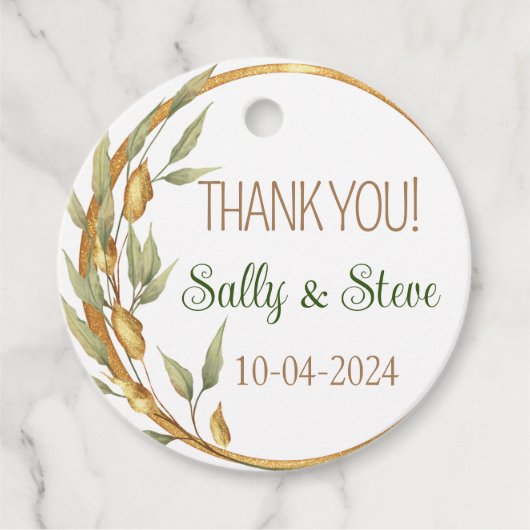 Dank u gepersonaliseerde huwelijksgunst labels (Voorkant)