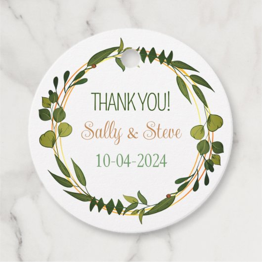 Dank u gepersonaliseerde huwelijksgunst labels (Voorkant)