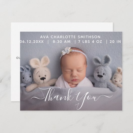 Dank u Gepersonaliseerde Kaart van de Aankondiging (Voorkant / Achterkant)