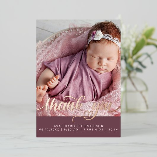 Dank u Gepersonaliseerde Kaart van de Aankondiging (Staand Voorkant)