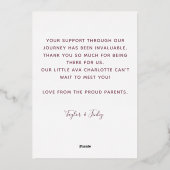 Dank u Gepersonaliseerde Kaart van de Aankondiging (Achterkant)