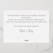 Dank u Gepersonaliseerde Kaart van de Aankondiging (Achterkant)