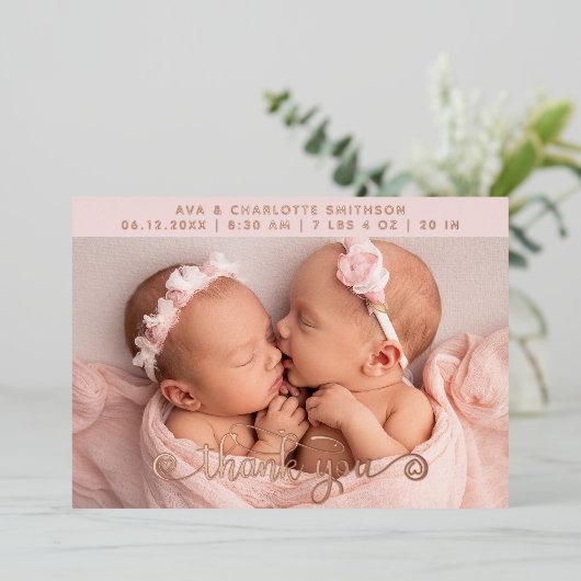 Dank u Gepersonaliseerde Kaart van de Aankondiging (Staand Voorkant)