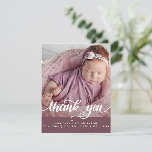 Dank u Gepersonaliseerde Kaart van de Aankondiging (Staand voorkant)