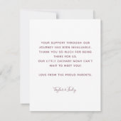 Dank u Gepersonaliseerde Kaart van de Aankondiging (Achterkant)