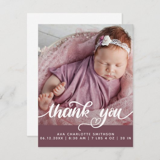 Dank u Gepersonaliseerde Kaart van de Aankondiging (Voorkant / Achterkant)