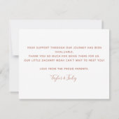 Dank u Gepersonaliseerde Kaart van de Aankondiging (Achterkant)