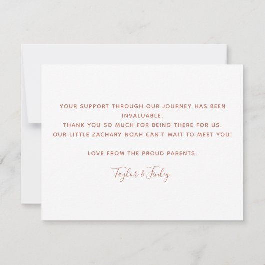 Dank u Gepersonaliseerde Kaart van de Aankondiging (Achterkant)