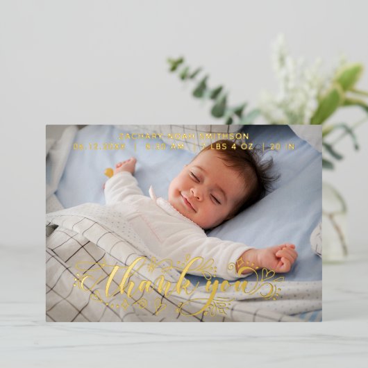 Dank u Gepersonaliseerde Kaart van de Aankondiging (Staand Voorkant)