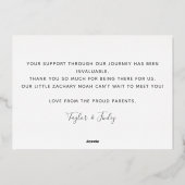 Dank u Gepersonaliseerde Kaart van de Aankondiging (Achterkant)