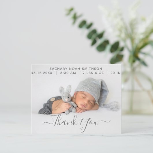 Dank u Gepersonaliseerde Kaart van de Aankondiging (Staand voorkant)