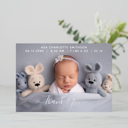 Dank u Gepersonaliseerde Kaart van de Aankondiging (Staand Voorkant)