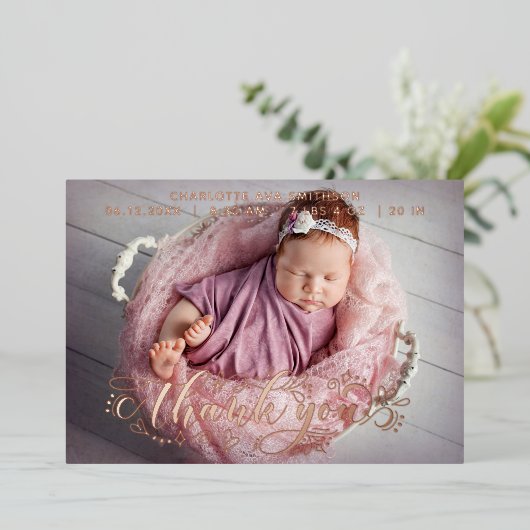 Dank u Gepersonaliseerde Kaart van de Aankondiging (Staand Voorkant)