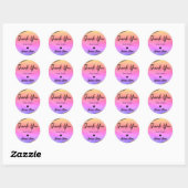 Dank u gepersonaliseerde pastel holografisch ronde sticker (Vel)