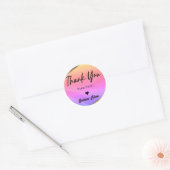 Dank u gepersonaliseerde pastel holografisch ronde sticker (Envelop)