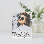 Dank u gepersonaliseerde script overlay afstuderen briefkaart (Staand voorkant)