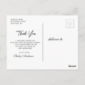 Dank u gepersonaliseerde script overlay afstuderen briefkaart (Achterkant)