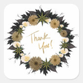 Dank u Gepersonaliseerde Verzending van de Bloemen Vierkante Sticker (Voorkant)