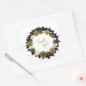 Dank u Gepersonaliseerde Verzending van de Bloemen Vierkante Sticker (Envelop)