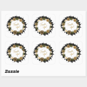 Dank u Gepersonaliseerde Verzending van de Bloemen Vierkante Sticker