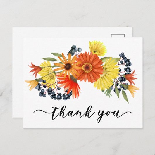 Dank u Gerbera Daisy bloem Briefkaart (Voorkant / Achterkant)