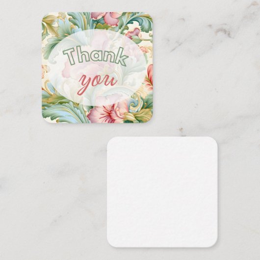 Dank u geschenk bloemenpatroon informatiekaartje (Voorkant / Achterkant)