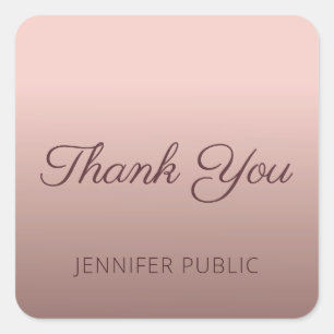 Dank u Getypte de Roos van de Sjabloon van het Man Vierkante Sticker