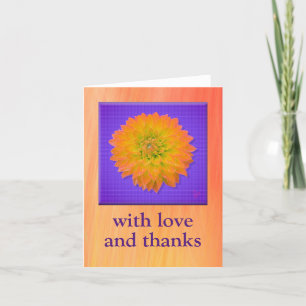Dank u gevouwen kaart met dahlia door Jo Afbeeldin