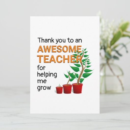 Dank u Geweldige leraar Bedankkaart (Staand voorkant)