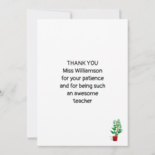 Dank u Geweldige leraar Bedankkaart (Achterkant)