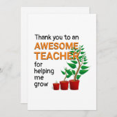 Dank u Geweldige leraar Bedankkaart (Voorkant / Achterkant)
