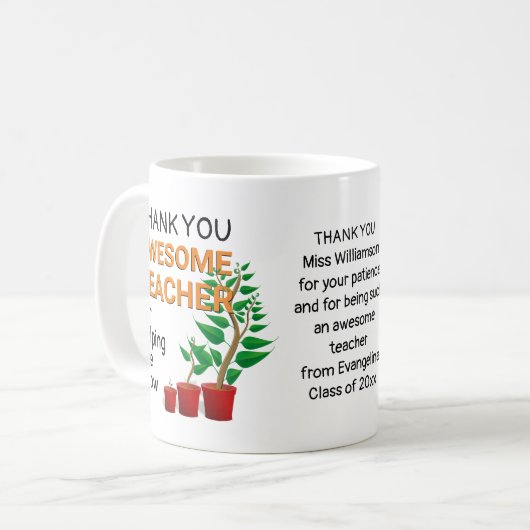 Dank u Geweldige leraar Koffiemok (Voorkant links)